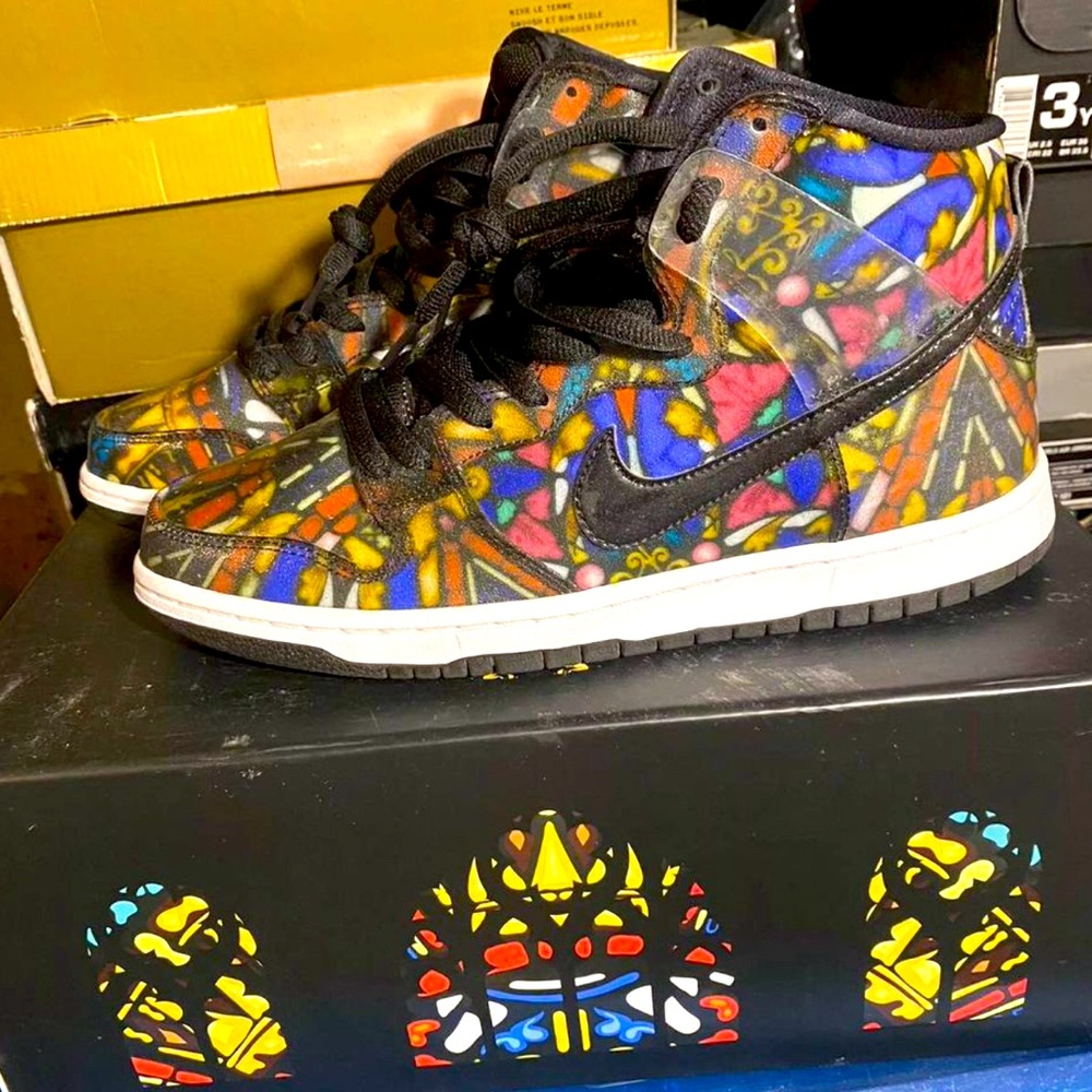 Nike SB Dunk High Concepts Stained Glass Size 9.5 Limited Edition Box QS Rare